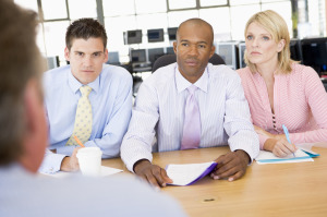 Stock Traders Conducting Interview