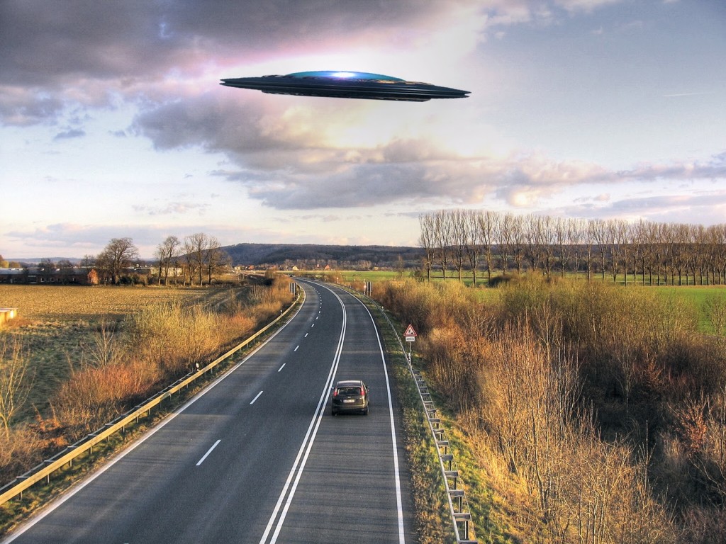UFO over Car