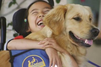 Dog and little girl