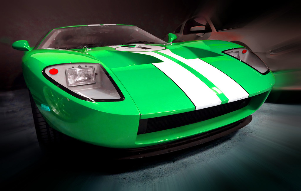 Green sports car