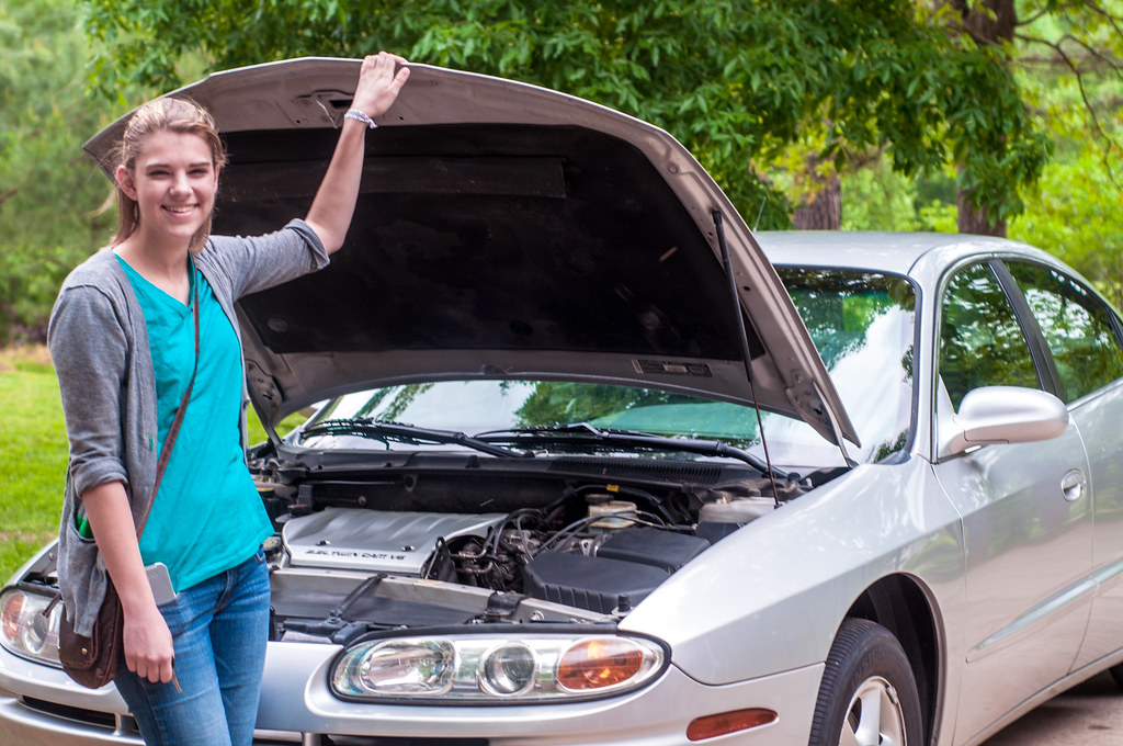 Teen with new old car