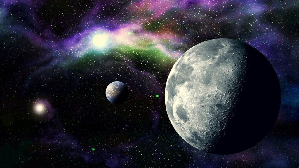 Moon, Earth, Cosmos