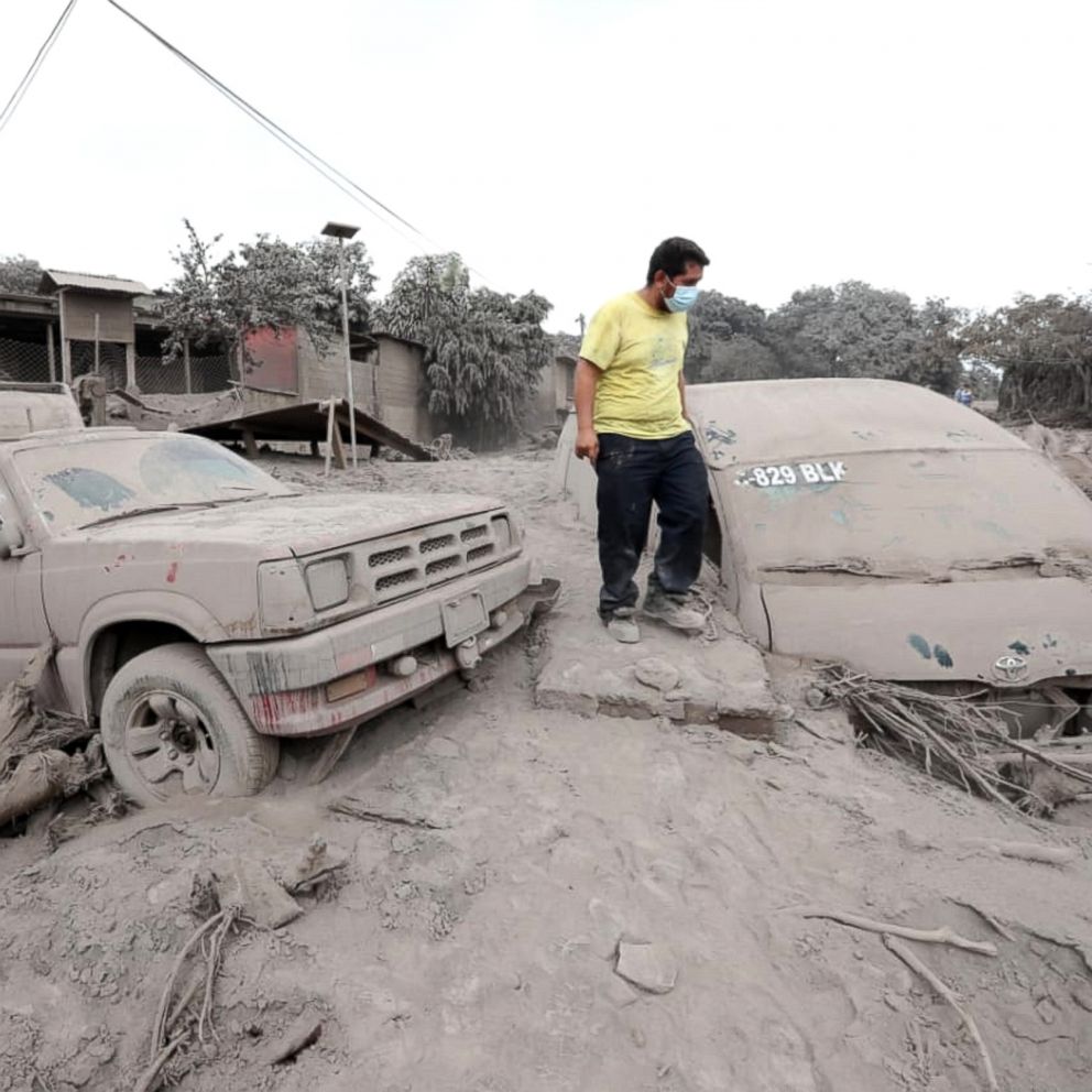 Ash covering cars