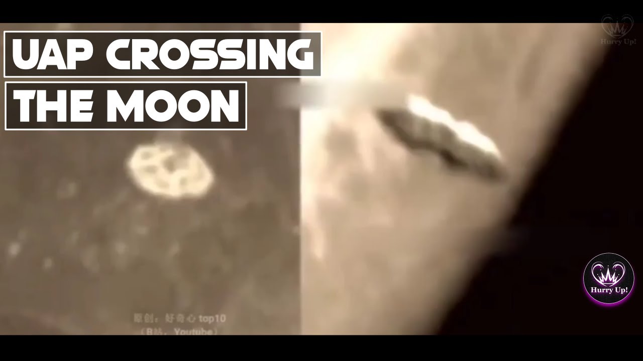 UFO crossing the moon