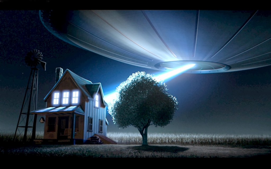 UFO Over House depiction