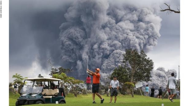 Golfers near Kilauea