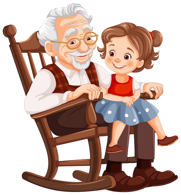 Grandfather and granddaughter